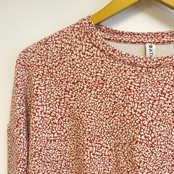Athleta Pull Over Leopard Print Crew Neck Top - Picture 5 of 10